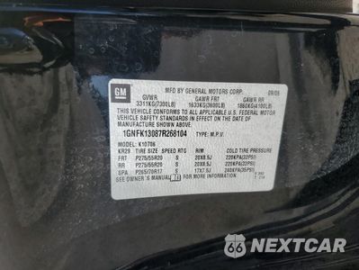 Zdjęcie 14 z 14 samochodu: 2007 CHEVROLET TAHOE K1500 VIN:1GNFK13087R268104 - miniatura