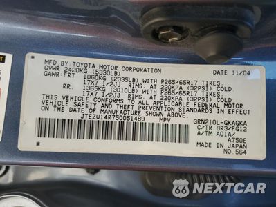 Zdjęcie 13 z 15 samochodu: 2005 TOYOTA 4RUNNER SR5 VIN:JTEZU14R750051489 - miniatura