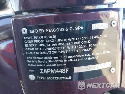 Zdjęcie 9 z 10 samochodu: 2007 VESPA LX 150 VIN:ZAPM448F275006514 - miniatura