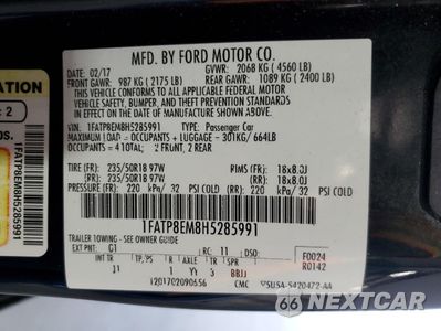Zdjęcie 12 z 14 samochodu: 2017 FORD MUSTANG VIN:1FATP8EM8H5285991 - miniatura