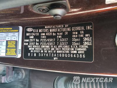 Zdjęcie 13 z 15 samochodu: 2011 KIA SORENTO BASE VIN:5XYKT3A16BG064386 - miniatura