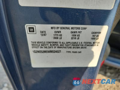 Zdjęcie 12 z 14 samochodu: 1998 PONTIAC GRAND AM SE VIN:1G2NE52M5WM524027 - miniatura