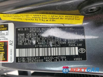 Zdjęcie 13 z 13 samochodu: 2012 TOYOTA AVALON BASE VIN:4T1BK3DB3CU446345 - miniatura
