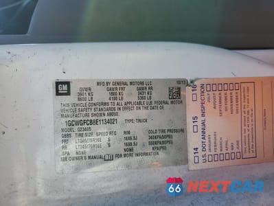 Zdjęcie 13 z 13 samochodu: 2014 CHEVROLET EXPRESS G2500 VIN:1GCWGFCB8E1134021 - miniatura