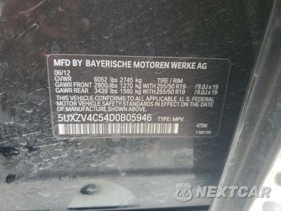Zdjęcie 13 z 13 samochodu: 2013 BMW Motorrad X5 VIN:5UXZV4C54D0B05946 - miniatura