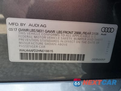 Zdjęcie 12 z 12 samochodu: 2017 AUDI A8 L QUATTRO VIN:WAU44AFD2HN018615 - miniatura