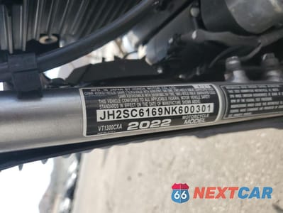 Zdjęcie 9 z 9 samochodu: 2022 HONDA VT1300 CXA VIN:JH2SC6169NK600301 - miniatura