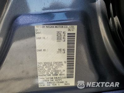 Zdjęcie 12 z 12 samochodu: 2017 NISSAN ALTIMA 2.5 VIN:1N4AL3AP3HN364510 - miniatura