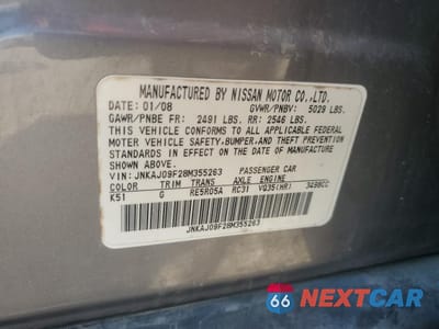 Zdjęcie 13 z 13 samochodu: 2008 INFINITI EX35 BASE VIN:JNKAJ09F28M355263 - miniatura