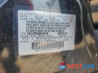 Zdjęcie 13 z 13 samochodu: 2021 NISSAN KICKS S VIN:3N1CP5BV5ML519748 - miniatura