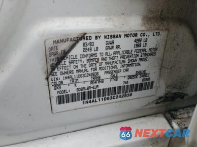Zdjęcie 12 z 12 samochodu: 2003 NISSAN ALTIMA BASE VIN:1N4AL11D63C242836 - miniatura