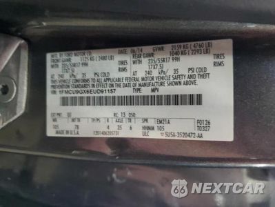 Zdjęcie 10 z 10 samochodu: 2014 FORD ESCAPE SE VIN:1FMCU9GX6EUD91157 - miniatura