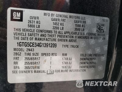Zdjęcie 12 z 12 samochodu: 2016 GMC CANYON SLE VIN:1GTG5CE34G1391209 - miniatura