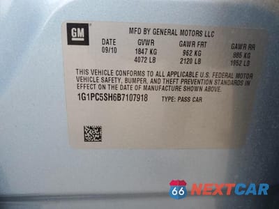 Zdjęcie 12 z 12 samochodu: 2011 CHEVROLET CRUZE LS VIN:1G1PC5SH6B7107918 - miniatura