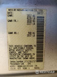Zdjęcie 13 z 15 samochodu: 2017 NISSAN ALTIMA 2.5 VIN:1N4AL3AP8HC252622 - miniatura
