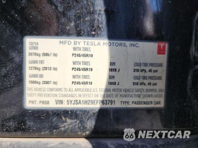 Zdjęcie 12 z 12 samochodu: 2014 TESLA MODEL S VIN:5YJSA1H29EFP63791 - miniatura