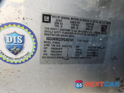 Zdjęcie 12 z 12 samochodu: 2015 CHEVROLET SILVERADO K1500 LT VIN:3GCUKRECXFG492141 - miniatura