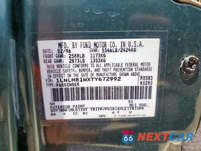 Zdjęcie 12 z 14 samochodu: 1996 LINCOLN TOWN CAR EXECUTIVE VIN:1LNLM81WXTY672992 - miniatura