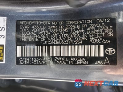 Zdjęcie 12 z 12 samochodu: 2012 TOYOTA PRIUS V VIN:JTDZN3EU6C3147254 - miniatura