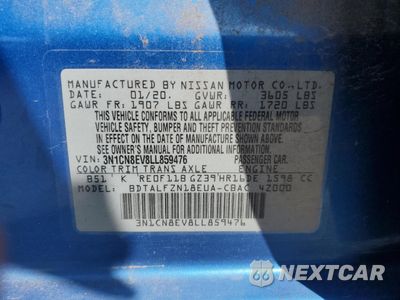 Zdjęcie 12 z 15 samochodu: 2020 NISSAN VERSA SV VIN:3N1CN8EV8LL859476 - miniatura
