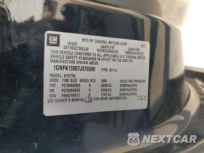 Zdjęcie 13 z 15 samochodu: 2007 CHEVROLET TAHOE K1500 VIN:1GNFK13067J370399 - miniatura