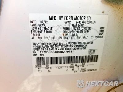 Zdjęcie 14 z 14 samochodu: 2013 FORD EDGE LIMITED VIN:2FMDK3KC0DBA79741 - miniatura