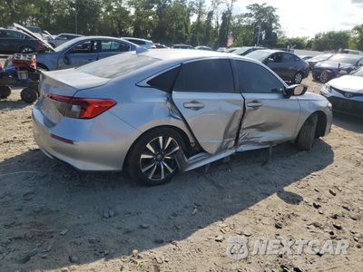 Trzecie zdjęcie samochodu z tyłu: 2022 HONDA CIVIC EX VIN:JHMFE1F70NX001653 - miniatura