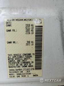 Zdjęcie 12 z 14 samochodu: 2015 NISSAN ALTIMA 2.5 VIN:1N4AL3AP8FC214126 - miniatura