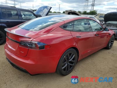 Trzecie zdjęcie samochodu z tyłu: 2021 TESLA MODEL S VIN:5YJSA1E60MF449291 - miniatura
