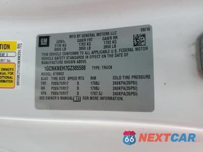 Zdjęcie 12 z 12 samochodu: 2016 CHEVROLET SILVERADO K1500 VIN:1GCNKNEH7GZ385588 - miniatura