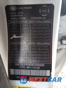 Zdjęcie 14 z 14 samochodu: 2012 LAND ROVER LR2 HSE VIN:SALFR2BN4CH292898 - miniatura