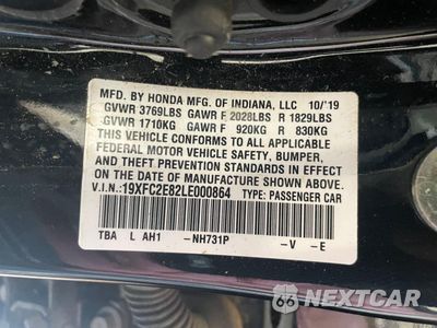 Zdjęcie 10 z 14 samochodu: 2020 HONDA CIVIC SPORT VIN:19XFC2E82LE000864 - miniatura
