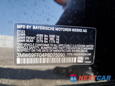 Zdjęcie 12 z 14 samochodu: 2023 BMW 330I VIN:3MW69FF04P8D75090 - miniatura