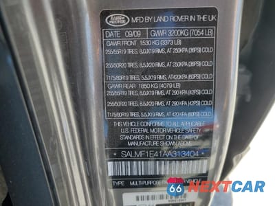 Zdjęcie 13 z 13 samochodu: 2010 LAND ROVER RANGE ROVER HSE LUXURY VIN:SALMF1E41AA313404 - miniatura