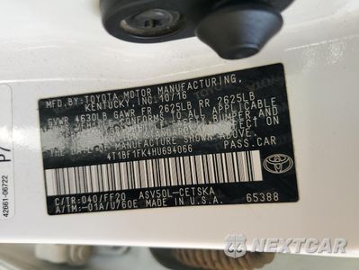 Zdjęcie 12 z 15 samochodu: 2017 TOYOTA CAMRY LE VIN:4T1BF1FK4HU694066 - miniatura