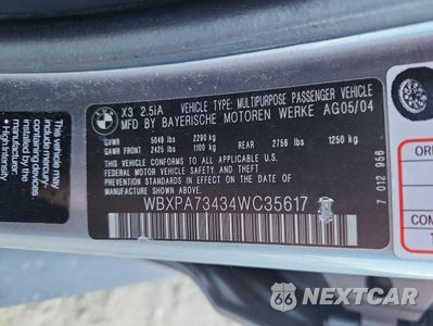 Zdjęcie 14 z 16 samochodu: 2004 BMW X3 2.5I VIN:WBXPA73434WC35617 - miniatura