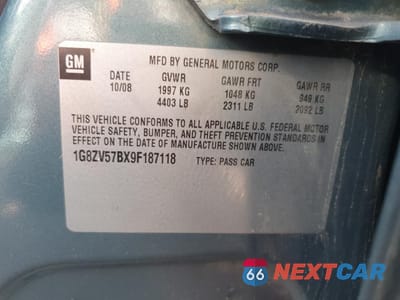Zdjęcie 12 z 14 samochodu: 2009 SATURN AURA XR VIN:1G8ZV57BX9F187118 - miniatura