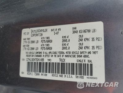 Zdjęcie 12 z 14 samochodu: 2007 DODGE RAM 1500 ST VIN:1D7HU18247S241499 - miniatura