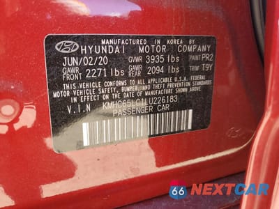 Zdjęcie 12 z 13 samochodu: 2020 HYUNDAI IONIQ BLUE VIN:KMHC65LC1LU226183 - miniatura