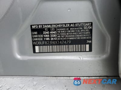 Zdjęcie 12 z 12 samochodu: 2004 MERCEDES-BENZ E 320 4MATIC VIN:WDBUF82J94X147479 - miniatura