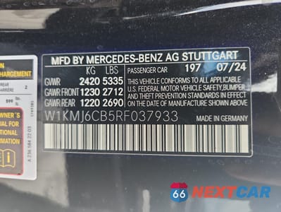 Zdjęcie 12 z 12 samochodu: 2024 MERCEDES-BENZ CLE AMG 53 4MATIC VIN:W1KMJ6CB5RF037933 - miniatura