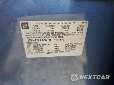 Zdjęcie 14 z 14 samochodu: 2012 CHEVROLET EQUINOX LT VIN:2GNALPEK4C6272701 - miniatura