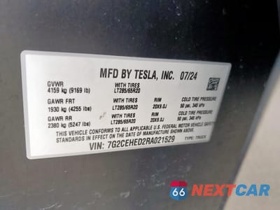Zdjęcie 12 z 13 samochodu: 2024 TESLA CYBERTRUCK VIN:7G2CEHED2RA021529 - miniatura