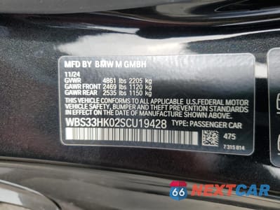 Zdjęcie 13 z 13 samochodu: 2025 BMW M4 COMPETITION VIN:WBS33HK02SCU19428 - miniatura