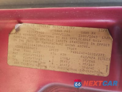 Zdjęcie 12 z 14 samochodu: 1994 CHEVROLET S TRUCK S10 VIN:1GCCS14Z9RK129832 - miniatura