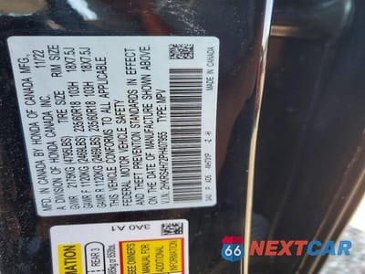 Zdjęcie 14 z 14 samochodu: 2023 HONDA CR-V EXL VIN:2HKRS4H72PH407955 - miniatura