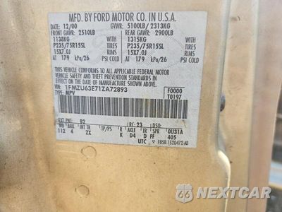 Zdjęcie 13 z 13 samochodu: 2001 FORD EXPLORER XLT VIN:1FMZU63E71ZA72893 - miniatura