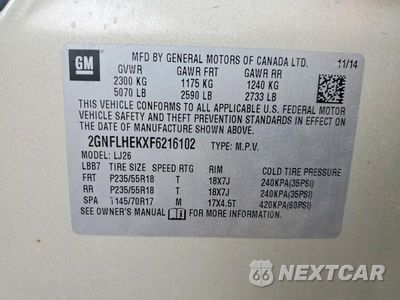 Zdjęcie 13 z 13 samochodu: 2015 CHEVROLET EQUINOX LTZ VIN:2GNFLHEKXF6216102 - miniatura