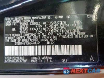 Zdjęcie 12 z 12 samochodu: 2006 TOYOTA TUNDRA ACCESS CAB LIMITED VIN:5TBBT48106S478941 - miniatura