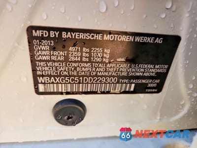 Zdjęcie 13 z 13 samochodu: 2013 BMW 5ER 528 I VIN:WBAXG5C51DD229300 - miniatura